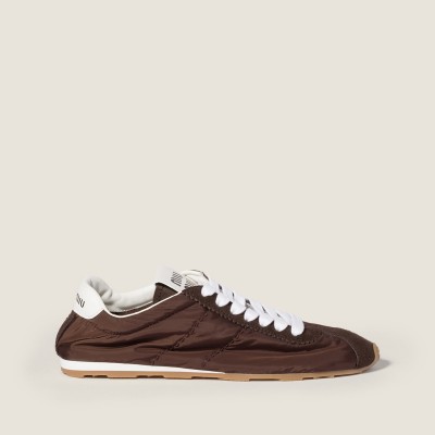 Miu Miu Plume Technical Fabric And Suede Sneakers Sienna Miu Miu Plume Technical Fabric And Suede Sneakers Sienna