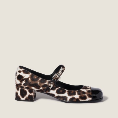 Miu Miu Printed Leather And Naplak Pumps Chalk White Black Miu Miu Printed Leather And Naplak Pumps Chalk White Black