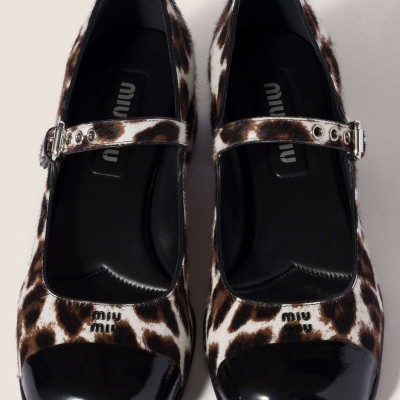 Miu Miu Printed Leather And Naplak Pumps Chalk White Black Miu Miu Printed Leather And Naplak Pumps Chalk White Black