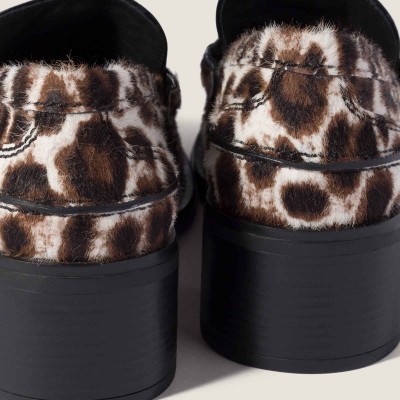 Miu Miu Printed Leather Loafers Chalk White Miu Miu Printed Leather Loafers Chalk White