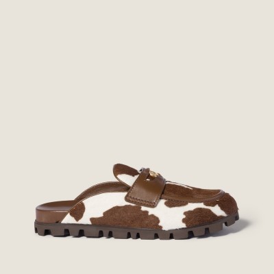 Miu Miu Printed Leather Mule White Burnt Sienna Miu Miu Printed Leather Mule White Burnt Sienna