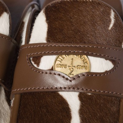 Miu Miu Printed Leather Mule White Burnt Sienna Miu Miu Printed Leather Mule White Burnt Sienna