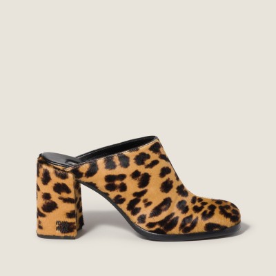 Miu Miu Printed Leather Mules Honey Miu Miu Printed Leather Mules Honey