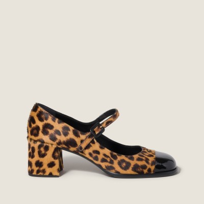 Miu Miu Printed Leather Pumps Honey Black Miu Miu Printed Leather Pumps Honey Black