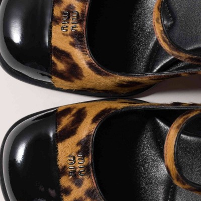 Miu Miu Printed Leather Pumps Honey Black Miu Miu Printed Leather Pumps Honey Black