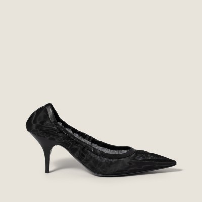 Miu Miu Ruches Mesh Fabric Pumps Black Miu Miu Ruches Mesh Fabric Pumps Black