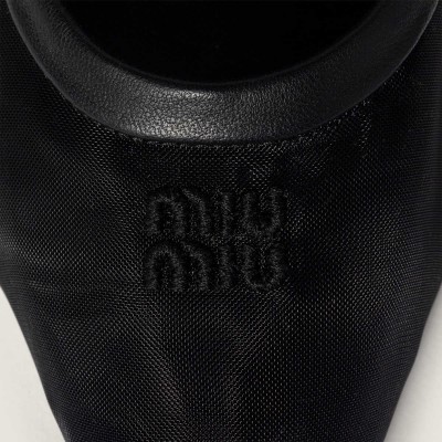 Miu Miu Ruches Mesh Fabric Pumps Black Miu Miu Ruches Mesh Fabric Pumps Black