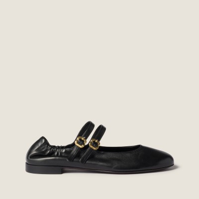 Miu Miu Ruches Nappa Leather Ballerinas Black Miu Miu Ruches Nappa Leather Ballerinas Black
