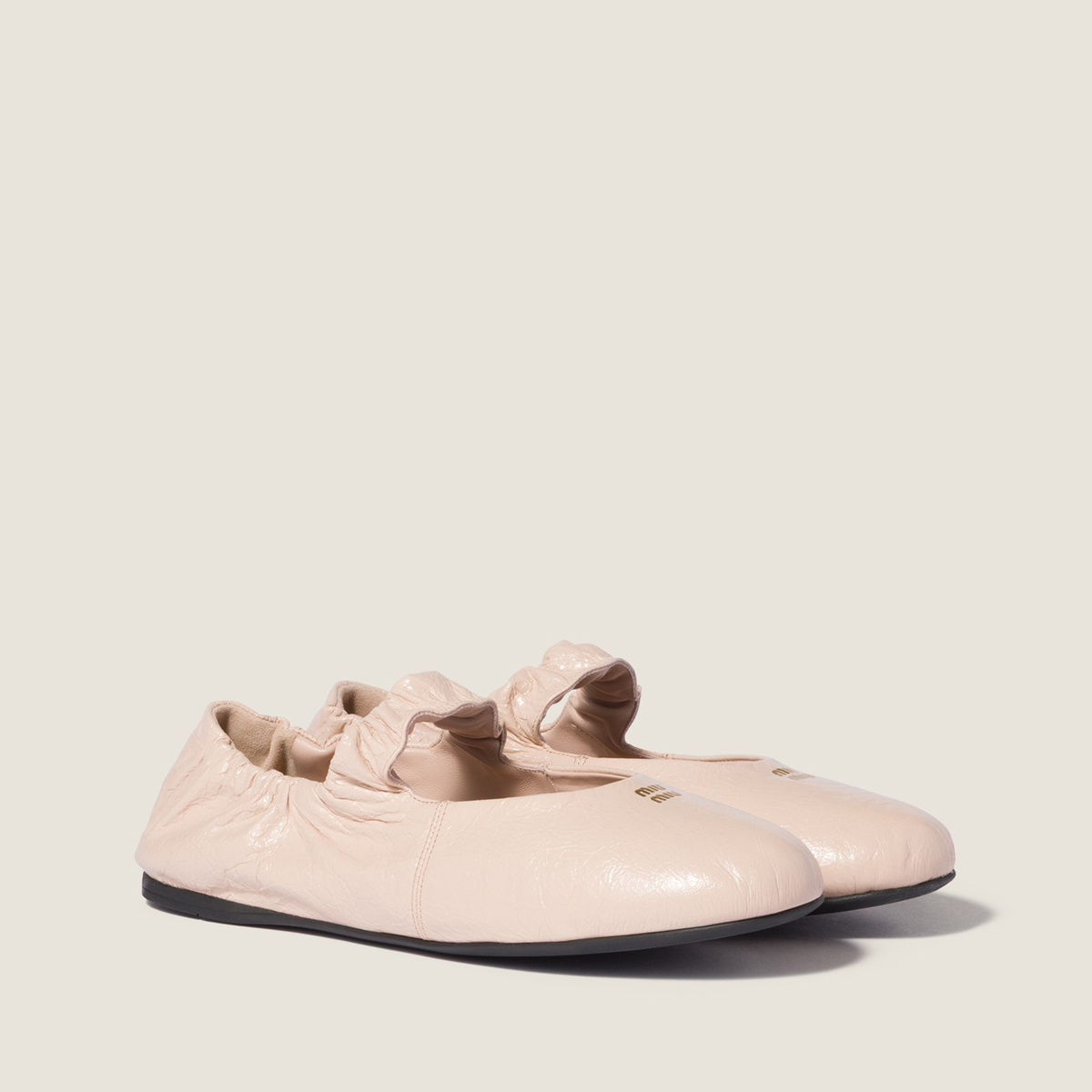 Miu Miu Ruches Nappa Leather Ballerinas Powder Pink Miu Miu Ruches Nappa Leather Ballerinas Powder Pink