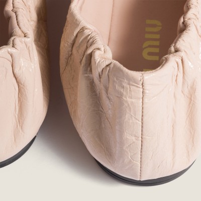 Miu Miu Ruches Nappa Leather Ballerinas Powder Pink Miu Miu Ruches Nappa Leather Ballerinas Powder Pink