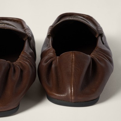 Miu Miu Ruches Nappa Leather Loafers Briarwood Miu Miu Ruches Nappa Leather Loafers Briarwood
