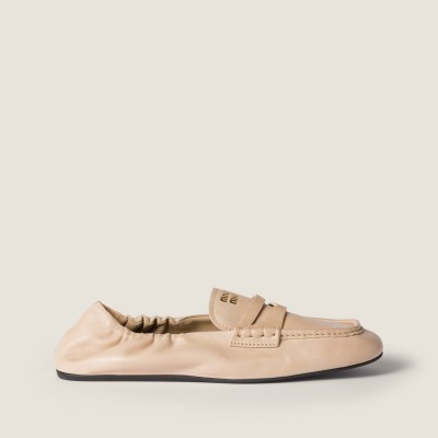 Miu Miu Ruches Nappa Leather Loafers Cord Miu Miu Ruches Nappa Leather Loafers Cord