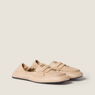 Miu Miu Ruches Nappa Leather Loafers Cord Miu Miu Ruches Nappa Leather Loafers Cord