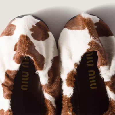 Miu Miu Ruches Printed Leather Ballerinas White Burnt Sienna Miu Miu Ruches Printed Leather Ballerinas White Burnt Sienna