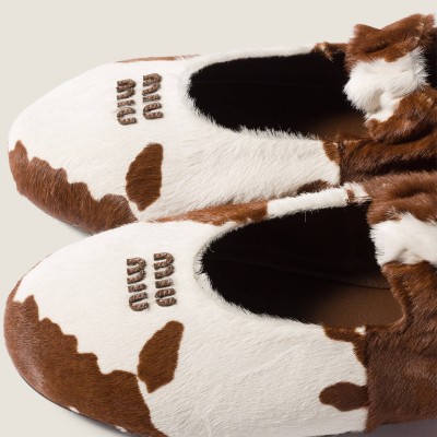 Miu Miu Ruches Printed Leather Ballerinas White Burnt Sienna Miu Miu Ruches Printed Leather Ballerinas White Burnt Sienna