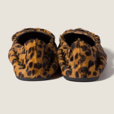 Miu Miu Ruches Printed Leather Loafers Honey Miu Miu Ruches Printed Leather Loafers Honey