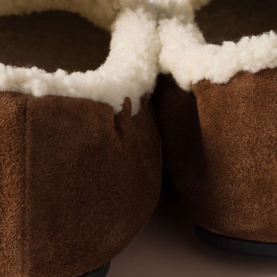 Miu Miu Ruches Suede Loafers Cocoa Brown