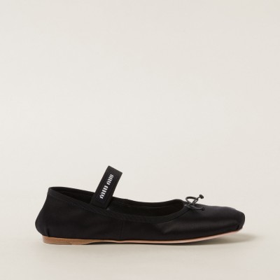 Miu Miu Satin Ballerinas Black Miu Miu Satin Ballerinas Black