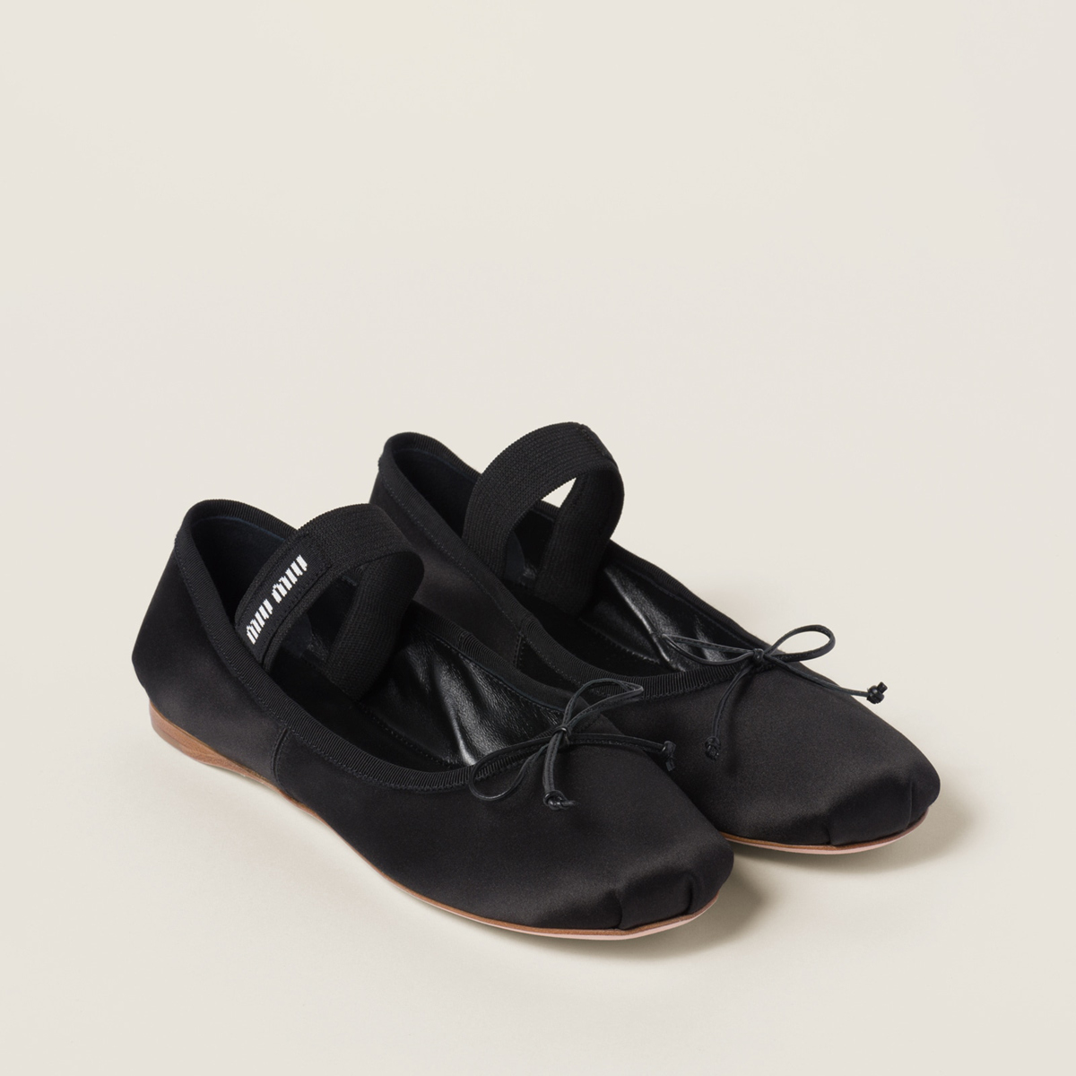 Miu Miu Satin Ballerinas Black Miu Miu Satin Ballerinas Black