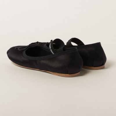 Miu Miu Satin Ballerinas Black Miu Miu Satin Ballerinas Black