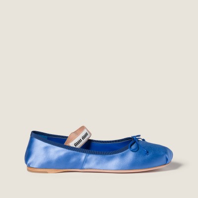 Miu Miu Satin Ballerinas Periwinkle Blue Miu Miu Satin Ballerinas Periwinkle Blue