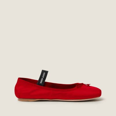 Miu Miu Satin Ballerinas Red Miu Miu Satin Ballerinas Red
