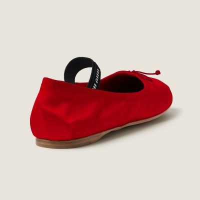Miu Miu Satin Ballerinas Red Miu Miu Satin Ballerinas Red