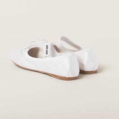 Miu Miu Satin Ballerinas White Miu Miu Satin Ballerinas White