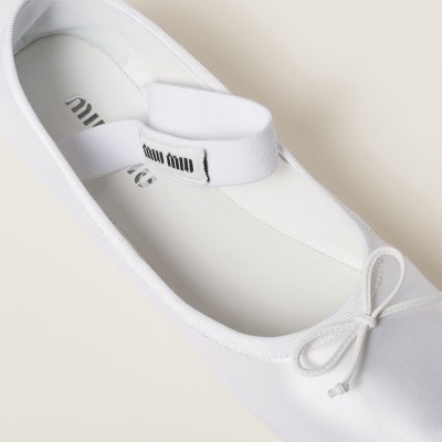 Miu Miu Satin Ballerinas White Miu Miu Satin Ballerinas White
