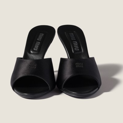 Miu Miu Satin Sandals Black Miu Miu Satin Sandals Black