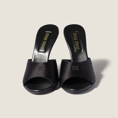 Miu Miu Satin Sandals Black Miu Miu Satin Sandals Black