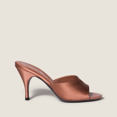 Miu Miu Satin Sandals Cocoa Brown Miu Miu Satin Sandals Cocoa Brown
