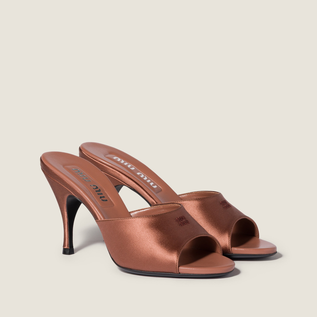 Miu Miu Satin Sandals Cocoa Brown Miu Miu Satin Sandals Cocoa Brown