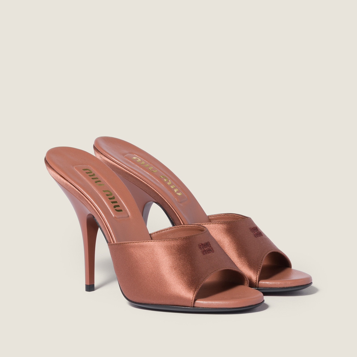 Miu Miu Satin Sandals Cocoa Brown Miu Miu Satin Sandals Cocoa Brown