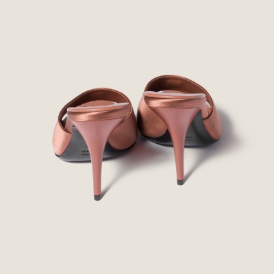 Miu Miu Satin Sandals Cocoa Brown Miu Miu Satin Sandals Cocoa Brown
