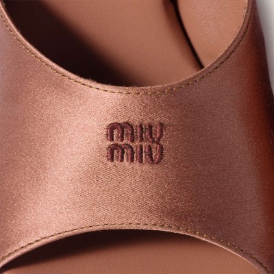 Miu Miu Satin Sandals Cocoa Brown Miu Miu Satin Sandals Cocoa Brown