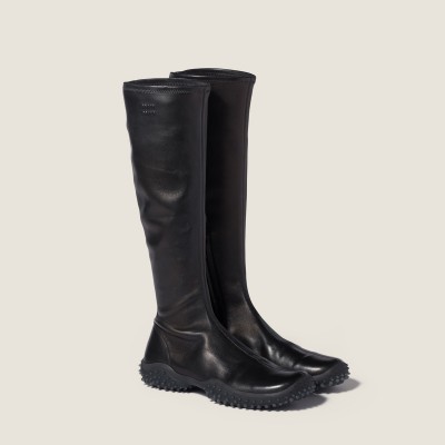 Miu Miu Stretch Nappa Leather Boots Black Miu Miu Stretch Nappa Leather Boots Black
