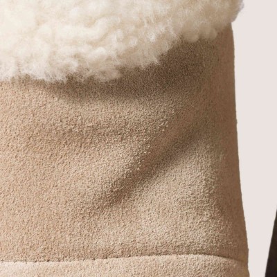 Miu Miu Suede And Shearling Booties Desert Beige