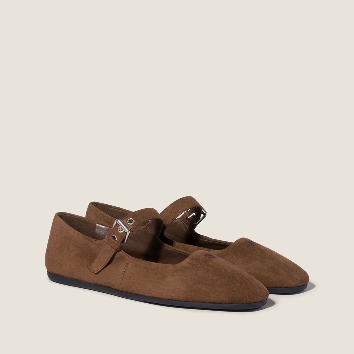 Miu Miu Suede Ballerinas Cocoa Brown Miu Miu Suede Ballerinas Cocoa Brown