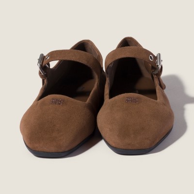 Miu Miu Suede Ballerinas Cocoa Brown Miu Miu Suede Ballerinas Cocoa Brown