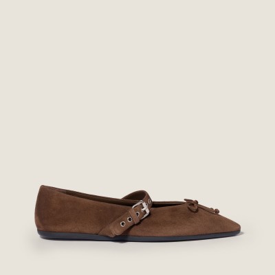 Miu Miu Suede Ballerinas Cocoa Brown Miu Miu Suede Ballerinas Cocoa Brown