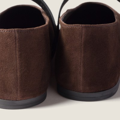 Miu Miu Suede Ballerinas Dark Brown Miu Miu Suede Ballerinas Dark Brown