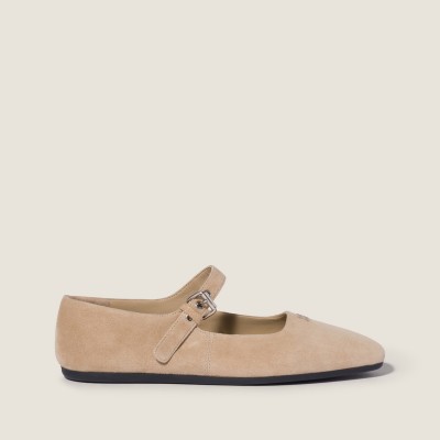 Miu Miu Suede Ballerinas Desert Beige Miu Miu Suede Ballerinas Desert Beige
