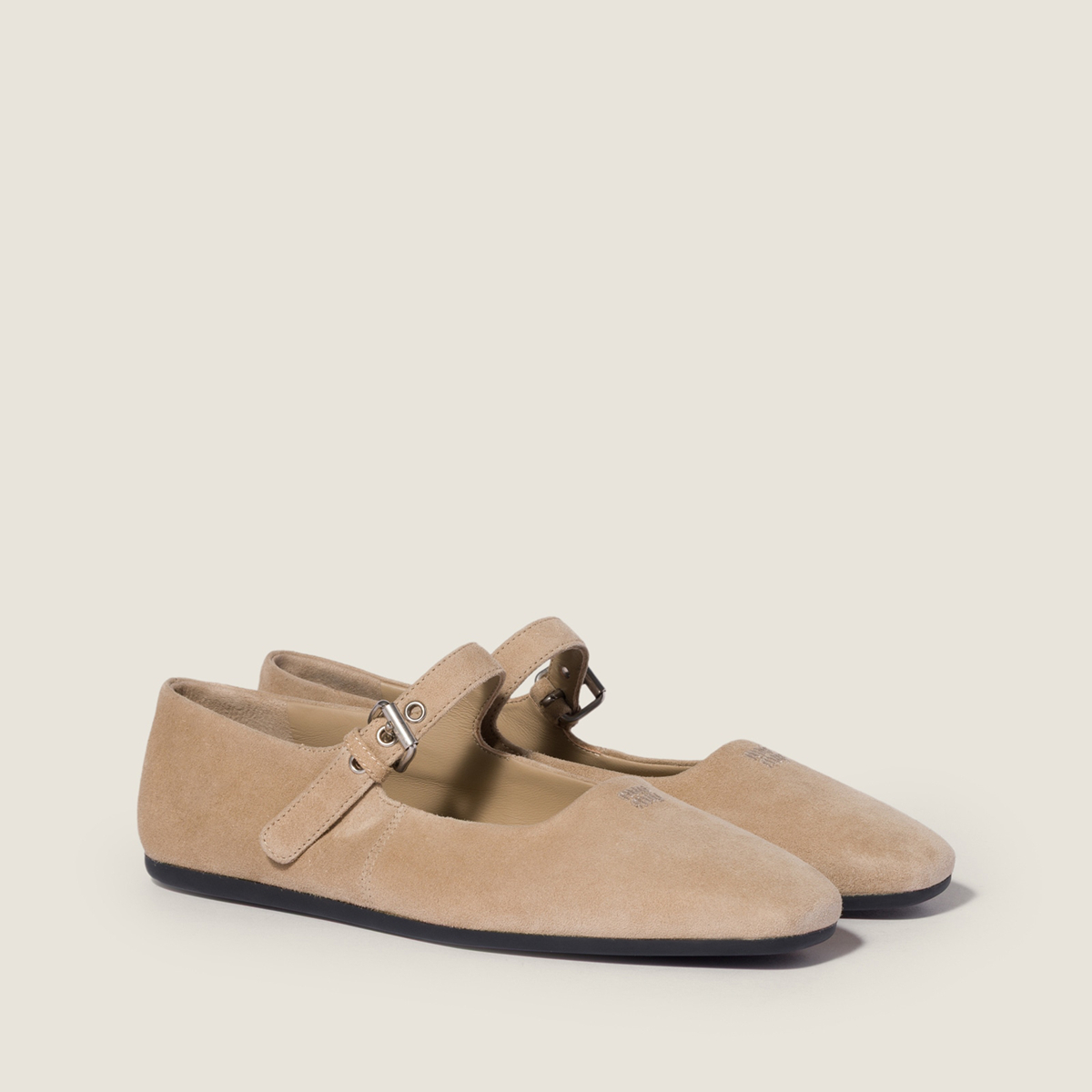 Miu Miu Suede Ballerinas Desert Beige Miu Miu Suede Ballerinas Desert Beige