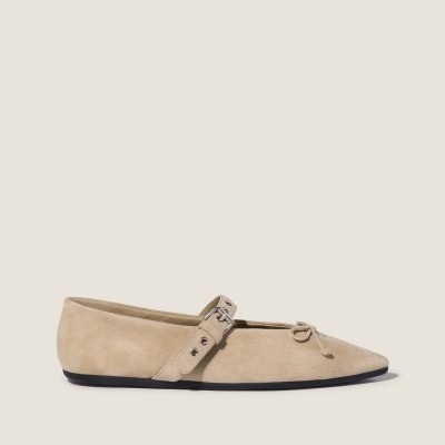 Miu Miu Suede Ballerinas Desert Beige Miu Miu Suede Ballerinas Desert Beige