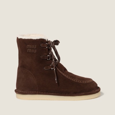 Miu Miu Suede Booties Dark Brown Miu Miu Suede Booties Dark Brown