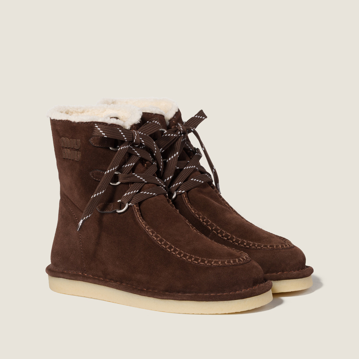 Miu Miu Suede Booties Dark Brown Miu Miu Suede Booties Dark Brown