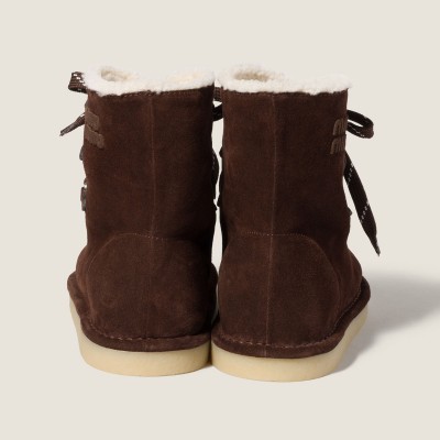 Miu Miu Suede Booties Dark Brown Miu Miu Suede Booties Dark Brown