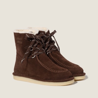 Miu Miu Suede Booties Dark Brown Miu Miu Suede Booties Dark Brown