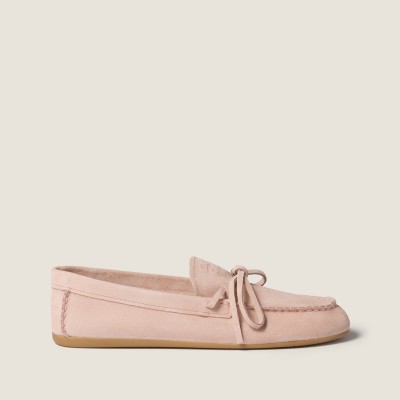 Miu Miu Suede Deck Loafers Peach Miu Miu Suede Deck Loafers Peach